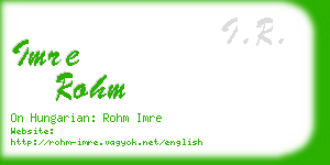 imre rohm business card